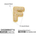 Colgante con letra F de acero inoxidable chapado en oro 18k con diamantes para collar DIY. - Colgante de Letra F Dorado Solo (D450)