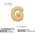 Colgante de letra G de acero inoxidable 316L bañado en oro con circonitas brillantes. - Colgante de Letra G Dorado Solo (D450)