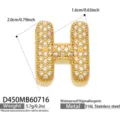 Colgante De Letra H Con Circonita Bañado En Oro Acero Inoxidable Joya Impermeable - Colgante de Letra H Dorado Solo (D450)
