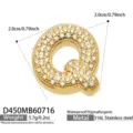 Colgante Letra Q Circonita Chapado En Oro 18K Acero Inoxidable 316L Impermeable Lujo - Colgante de Letra Q Dorado Solo (D450)