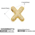 Colgante de Letra X de Acero Inoxidable Chapado en Oro con Circonitas Joya de Moda Mujer - Colgante de Letra X Dorado Solo (D450)