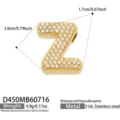 Colgante Letra Z Circonita Chapado Oro 18K Acero Inoxidable Abalorio Moda Joya Variante - Colgante de Letra Z Dorado Solo (D450)