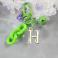 Porte-clés pendentif lettre H initiale en alliage chaîne colorée accessoire pour sac DIY. - Lettre H