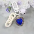 Heart rhinestone alloy keychain cute bag charm stylish candy color key ring for women gifts - Style 4