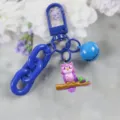 Llavero de plástico azul lindo con colgante de búho colorido y accesorio de bolso elegante. - Estilo 10