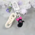 Llavero de fantasma de Halloween de resina con lazo rosa, cadena blanca y campana, estilo tierno. - Estilo 14