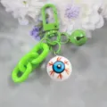Llavero de globo ocular espeluznante verde con campana para regalo de Halloween. - Estilo 16