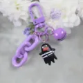 Llavero de fantasma de Halloween morado con campana y cadena, colgante de resina para bolso. - Estilo 19