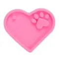 Molde de silicona corazón pata rosa DIY resina epoxi cristal llavero bolsa colgante accesorio - Garra de oso de corazón de una sola capa
