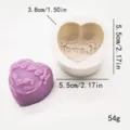Heart silicone mold for DIY soap and chocolate baking, flexible heart craft tool with love text. - LOVE Flowers / 5.5x4.2x3.7cm (54g)