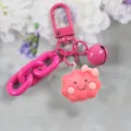 Schattige hars roze wolk sleutelhanger met metalen ketting en bel kawaii accessoire - Stijl 2