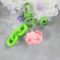 Portachiavi nuvola colorata in resina carina con catena verde e campanella, ciondolo borsa kawaii utile - Modello 5