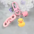 Süßer kleiner gelber Ente Schlüsselanhänger rosa Kette Anhänger für Damen Mädchen Tasche - Kleine Gelbe Ente Schlüsselanhänger (Stil 5)