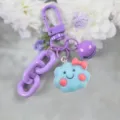Portachiavi nuvola in resina carina con catena viola e campanello, ciondolo kawaii borsa. - Stile 8