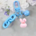 Süßer blauer Schlüsselanhänger mit rosa Kaninchen Anhänger, Harz Cartoon Tasche Charm Accessoire. - Kaninchenkopf Schlüsselanhänger (Stil 10)