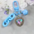 Blue heart rhinestone keychain cute candy color bag charm fashion accessory variant - Style 7