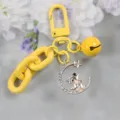 Gele strass konijn maan sleutelhanger schattige bel legering tas hanger accessoire - Stijl 2