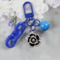 Blue camellia flower keychain alloy chic backpack pendant cute bag accessory for women - Style 10