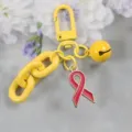 Gele sleutelhanger met roze lint hanger legering ketting schattige mode accessoire - Stijl 1