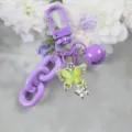 Portachiavi farfalla 3D colorato con catena viola e campanello per borse eleganti. - Stile 11