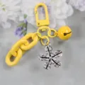 Yellow rhinestone flower keychain alloy cute bag charm cute fashion keyring pendant - Style 11