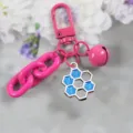 Cute pink honeycomb keychain pendant, candy color metal bag charm and car key ring accessory. - Style 3