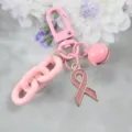 Roze lint metalen sleutelhanger schattige tassenbedel stijlvol accessoire met bel en ketting - Stijl 4