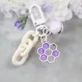 Cute purple honeycomb keychain charm with acrylic chain, sweet candy color 3D pendant gift. - Style 6