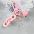 Roze strass hart sleutelhanger met bel en grove ketting schattige kawaii tas accessoire - Stijl 14