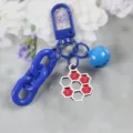 Blue honeycomb keychain with cute cartoon pendant, candy color stylish accessory for gifts. - Style 12