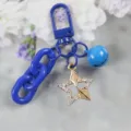 Blauwe Strass Ster Sleutelhanger Leuke Bel Metalen Tas Hanger Accessoire Model Variant - Stijl 19