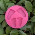 Pink silicone baby foot mold for cake baking, chocolate decoration and clay DIY crafting. - Style D / Pink