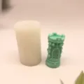 Silikonihi forma gia pyrgos kranio 3D kai prasino keri seira kataskevis resinis DIY - Καλούπια κεριών παγόδα με νεκροκεφαλή