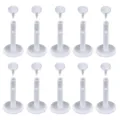 Clear acrylic body piercing retainers, flexible flat back labret studs for discreet wear. - 1.2x6 / Letter A