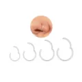 Stainless steel hinged segment nose ring and ear hoop piercing jewelry detail shot. - 1.0mm / 4 Pcs C
