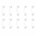 Clear acrylic curved barbell retainer for body piercing, 16G eyebrow and ear jewelry detail view. - 1.2x6 / Letter C
