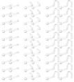 Clear plastic nose stud retainers set L shaped straight pins body piercing jewelry kit - 60 Pcs Style B, Bar 0.8mm, Head 1.5mm