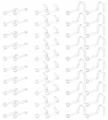 Clear plastic nose stud retainers and body piercing jewelry detail view, transparent piercing parts. - 60 Pcs Style A, Bar 0.8mm, Head 1.5mm