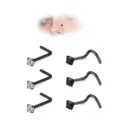 Set De Piercing De Nariz De Acero Inoxidable Cristal Circonita Forma En L Tornillo - B 1.5 mm