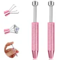Vue de detail du pic a diamants en acier inoxydable avec griffes retractables et outil. - Style A