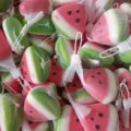 Wassermelonen-Muster Stressabbau Quetschspielzeug in einzelner weißer Netztasche - Wassermelone-Stil
