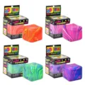 Set mit vier farbenfrohen Marmormuster-Würfel-Quetschbällen zum Stressabbau Spielzeug - Marmorwirbel-Stil / Einzelne Box / Rosa Marmormuster (Karton)