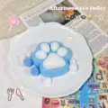 Süßes blau-weißes beflocktes Katzenpfoten-Squishy-Spielzeug zum Stressabbau für SKU - Beflockte Katzenpfote (Mit Kartenkopf) / Blau