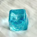 Blauer Glitzer-Eiswürfel Squishy Spielzeug mit langsamem Rückprall zum Stressabbau - Glitzer-Stil / Beutelverpackung / Blau Glitzer (OPP-Beutel)