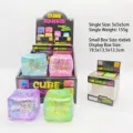 Glitzerndes quadratisches Eiswürfel-Quetschspielzeug zum Stressabbau mit Slow-Rebound - Glitzer-Stil / Einzelne Box / Rosa Glitzer (Karton)