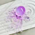 Translucent purple octopus squeeze toy with glitter stars decompression toy SKU view - Octopus / Transparent Purple