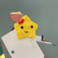 Süße gelbe Stern Filz Haarspange mit roter Schleife, handgemachte Cartoon Haarteile für Mädchen. - Sternbogen / Gold