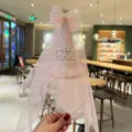 Kids Birthday Party Cone Hat Headband with Tulle Veil Cute Pink Hair Hoops for Little Girls - Pink