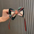 Clip de cheveux de Noël pour enfants joli renne nœud accessoire de cheveux doux top clip filles. - Vert Militaire