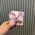 Zweifarbige 3D Schleife Haarklammer für Mädchen, süße Stoff Haaraccessoires für Kinder. - Lavendel
